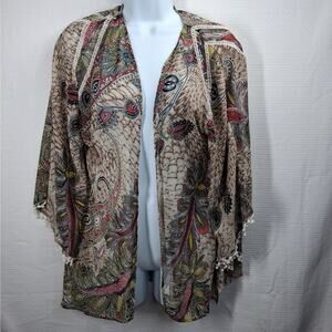 Altar'd State Kimono Cardigan Women's Small / Medium Crochet Lightweight Floral